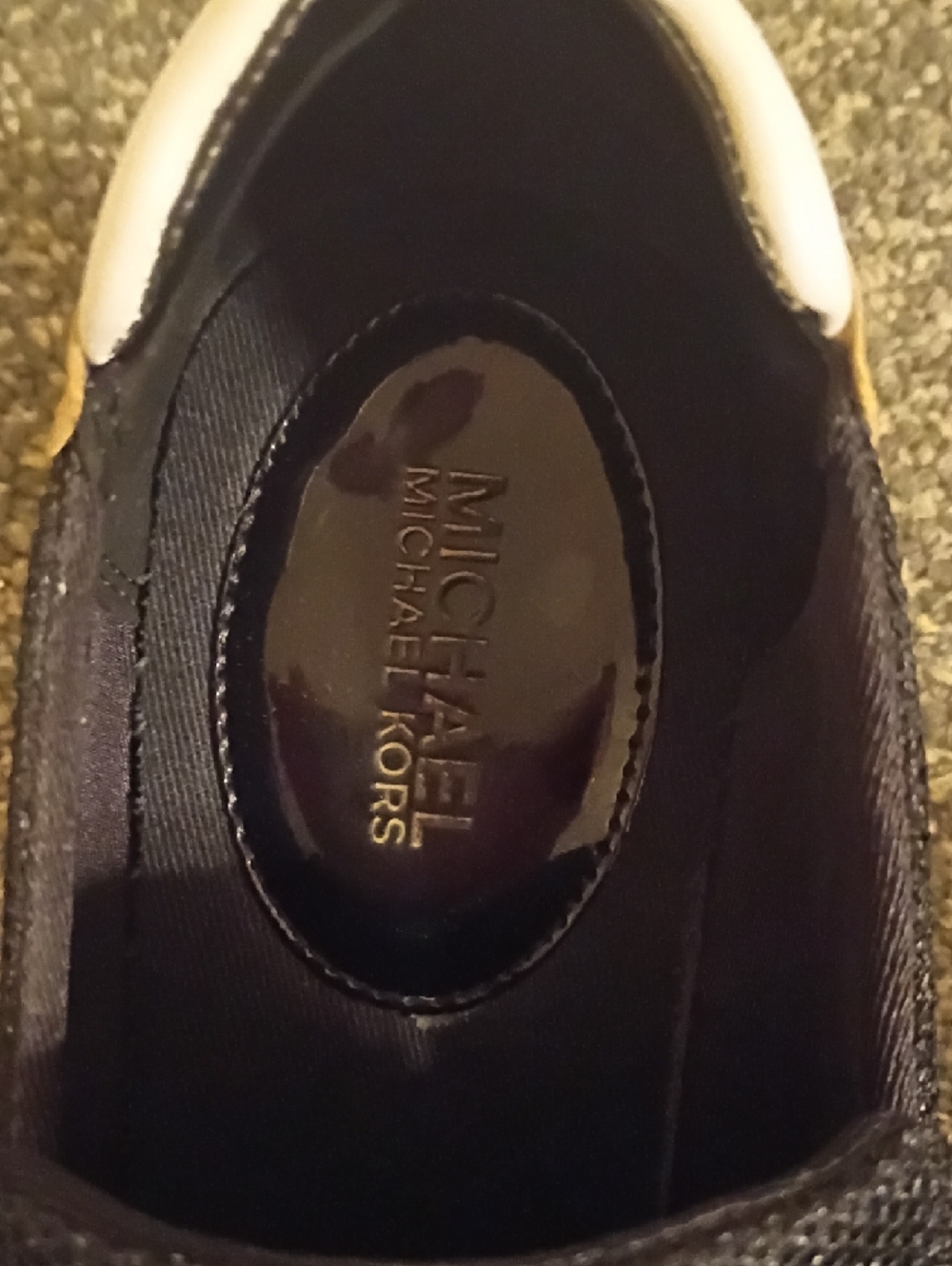 Michael Kors Felix Black Slip-On Sneakers with Gold Accent Wedge Heel Size 9.5 - Picture 7 of 11